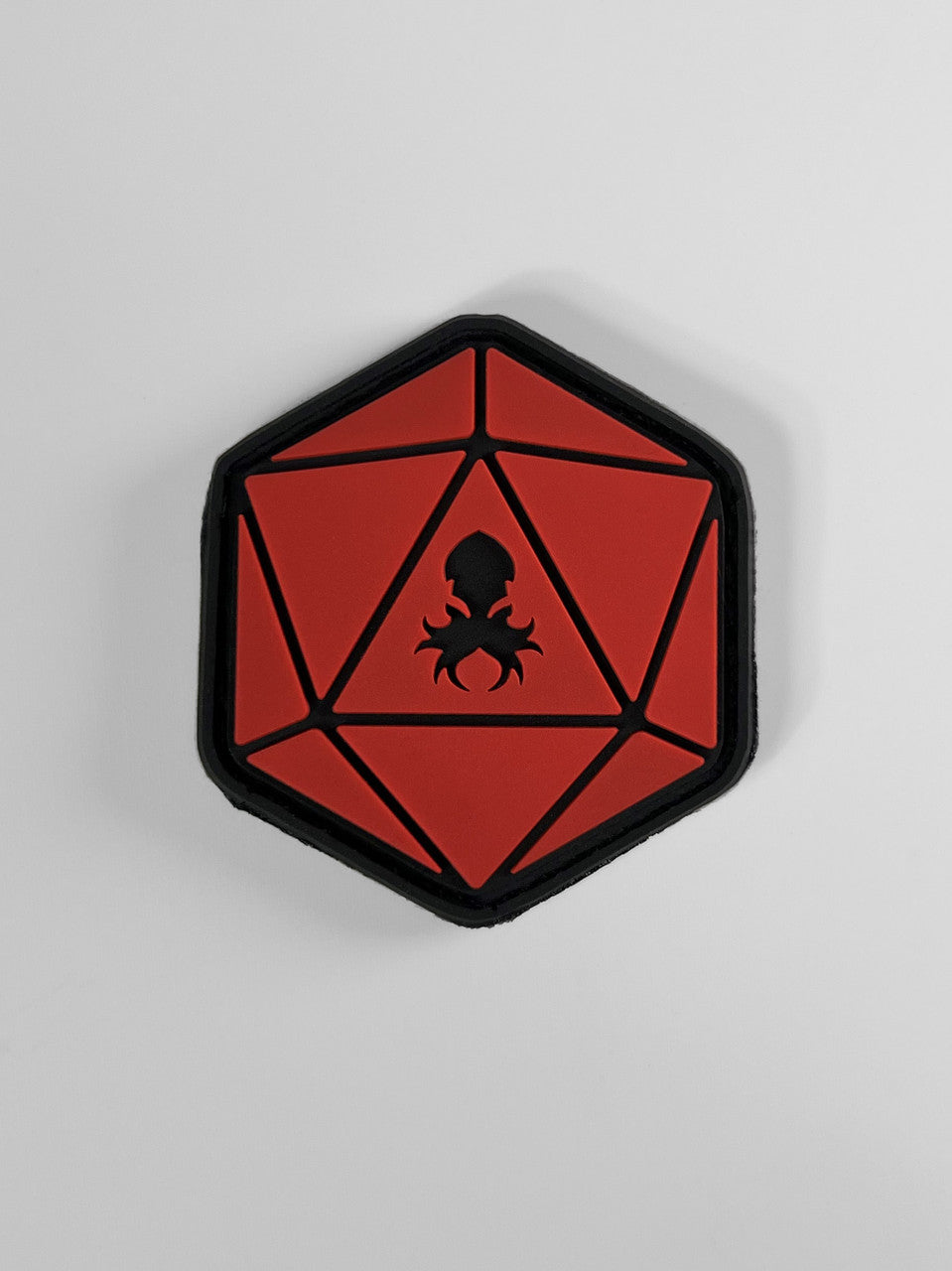 Red D20 PVC Patch w/Velcro Backing